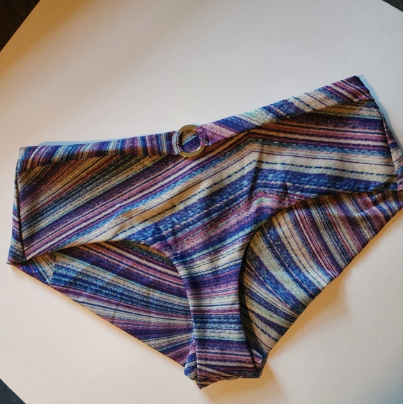 Frankies Bikinis Eden Swim Bikini Bottom Large NWOT Metallic - Picture 5 of 9